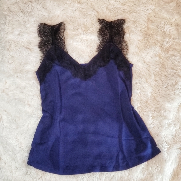 Chic Blue & Black Lace Camisole - Picture 5 of 6
